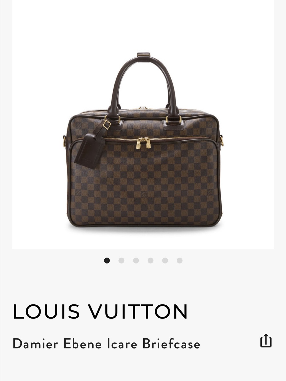 Louis Vuitton Damier Ebene Briefcase in Dark Brown Checkered Canvas